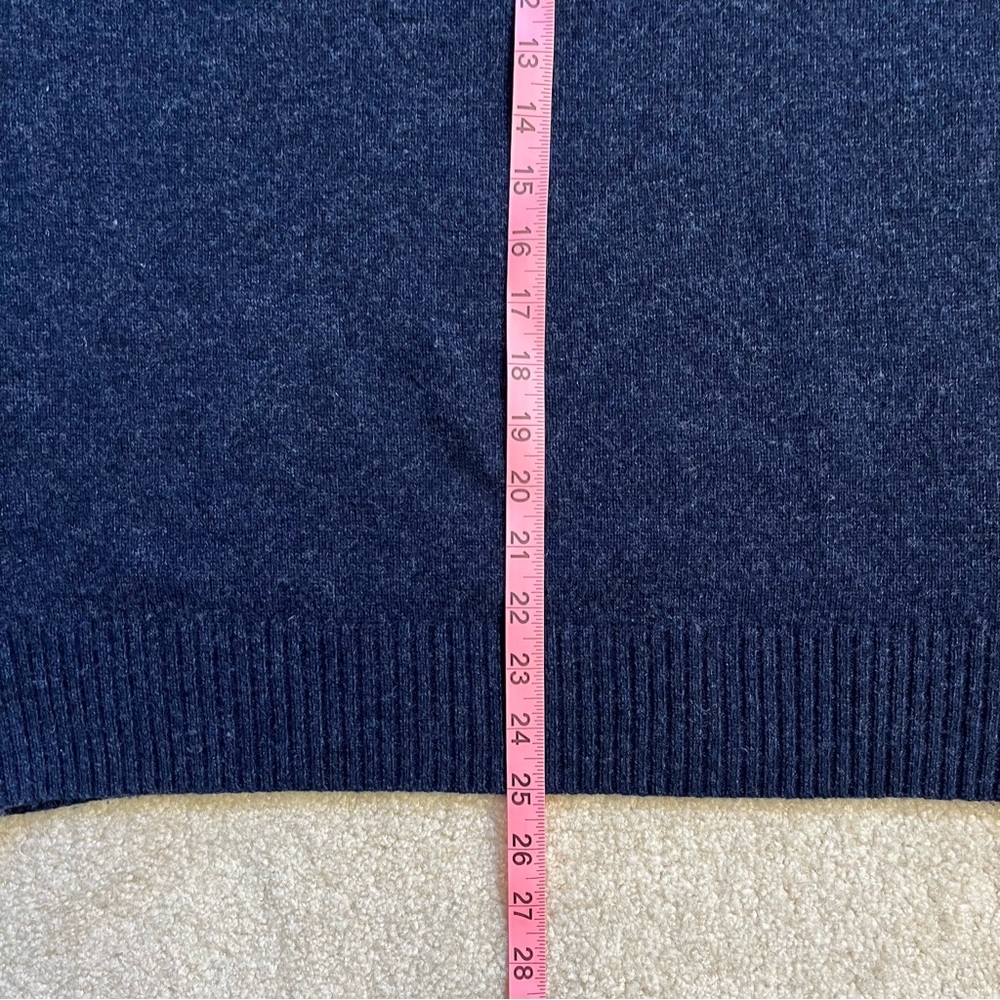 J.Crew Sweater Mens M Blue Quarter Zip Merino Wool Blend Knit Casual Business - Picture 9 of 9